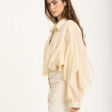 Sheer Volume Sleeve Blouse