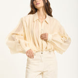 Sheer Volume Sleeve Blouse