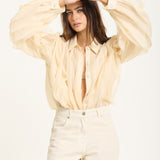 Sheer Volume Sleeve Blouse