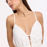 White Strappy Cut-Out Cotton Maxi Dress