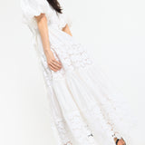 White Lace Panel Maxi Dress