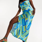 House Of Holland Printed Cowl Neck Midi Dress