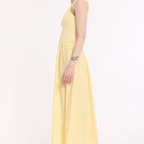 Yellow One Shoulder Midi Dress