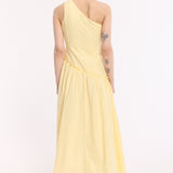 Yellow One Shoulder Midi Dress