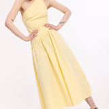 Yellow One Shoulder Midi Dress