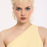 Yellow One Shoulder Midi Dress