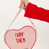 House of Holland Bitter Sweet Heart Handbag With ''Dump Them'' Message