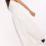 White Halter Neck Maxi Dress