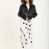 Black Faux Leather Bomber Jacket