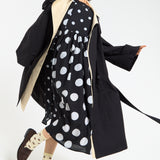 Contrast Collar Trench Coat