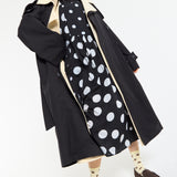 Contrast Collar Trench Coat