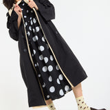 Contrast Collar Trench Coat