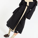 Contrast Collar Trench Coat