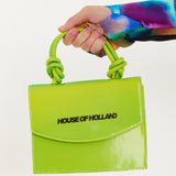 House Of Holland Crossbody Bag In Fluorescent Green With Top Handle