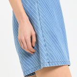 Blue Stripe Wrap Style Mini Skort