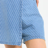 Blue Stripe Wrap Style Mini Skort