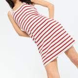 Red Stripe Ribbed Mini Dress