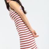 Red Stripe Ribbed Mini Dress