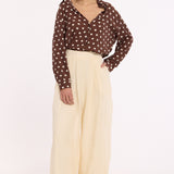 Butter Cream Wide Leg Trousers