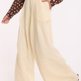 Butter Cream Wide Leg Trousers
