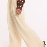 Butter Cream Wide Leg Trousers