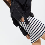 Cropped Denim Biker Jacket