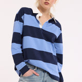 Blue Stripe Rugby Style Cotton Top