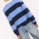Blue Stripe Rugby Style Cotton Top