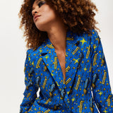 Rocket Print Diamante Embellished Blazer