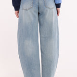 Light Blue Wide Leg Denim Jeans