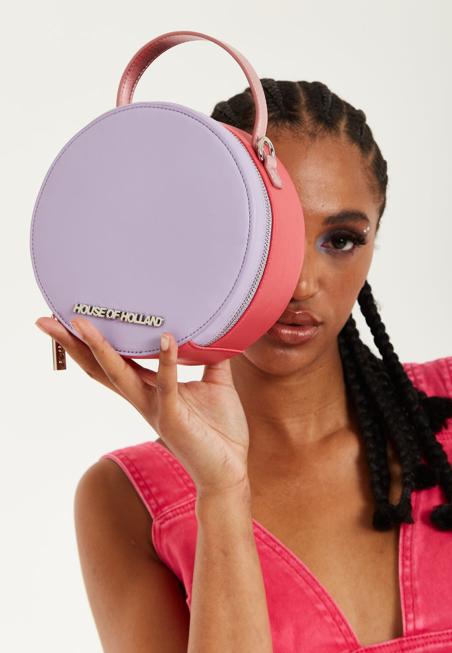 House Of Holland Purple And Fuchsia Shoulder Bag