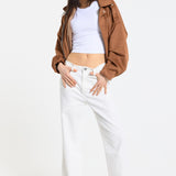 Camel Oversized Faux Suede Jacket