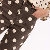 Brown Polka Dot Wide Leg Trousers