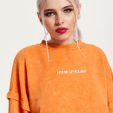 House of Holland Sweatshirt in Orange with an Embroidered Logo