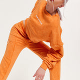 House of Holland Tracksuit Bottoms in Orange with a Drawstring Waist