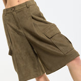 Khaki Cargo Bermuda Shorts