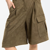 Khaki Cargo Bermuda Shorts