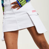 House Of Holland Cargo Pocket Denim Mini Skirt In White