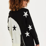 House Of Holland Monochrome Star Jumper With Slit Details