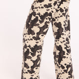 Cow Print Wide Leg Jeans