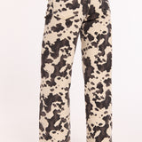 Cow Print Wide Leg Jeans