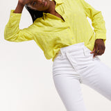 House of Holland Embroidered Yellow Cotton Shirt