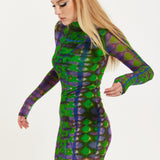 House Of Holland Abstract Snake Print Mini Dress