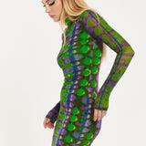 House Of Holland Abstract Snake Print Mini Dress