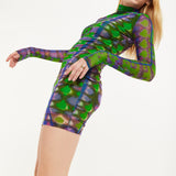 House Of Holland Abstract Snake Print Mini Dress