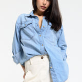 Light Wash Denim Relaxed Shirt