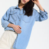 Light Wash Denim Relaxed Shirt