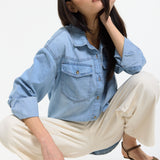 Light Wash Denim Relaxed Shirt