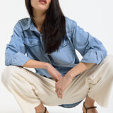 Light Wash Denim Relaxed Shirt