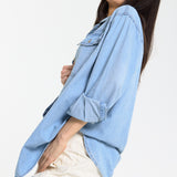 Light Wash Denim Relaxed Shirt